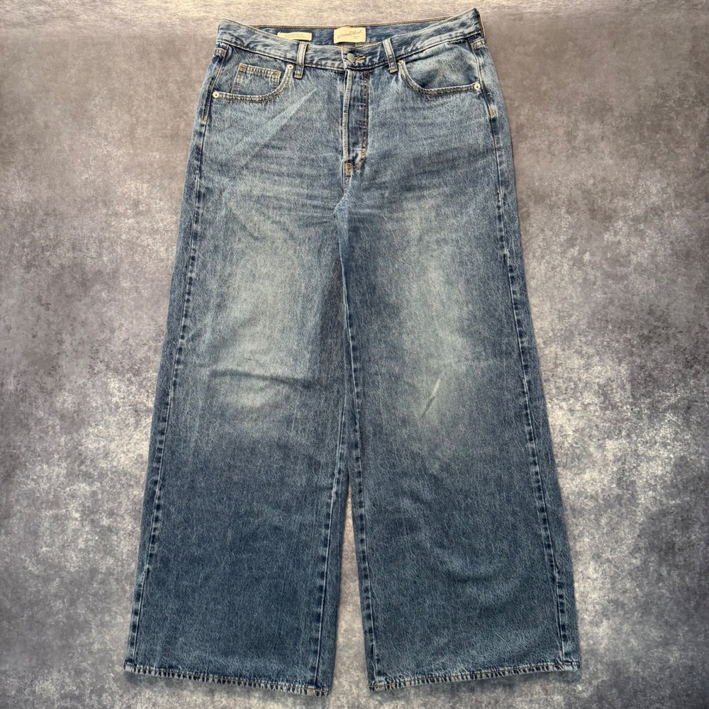 Universal Thread Super Wide Leg Jeans Womens 10 Mid Rise Blue Denim Pants 10R